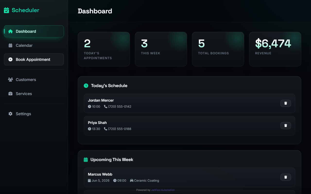 Scheduler dashboard