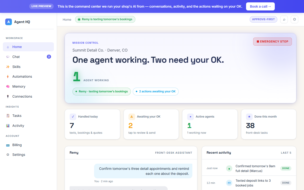Agent HQ &mdash; conversations