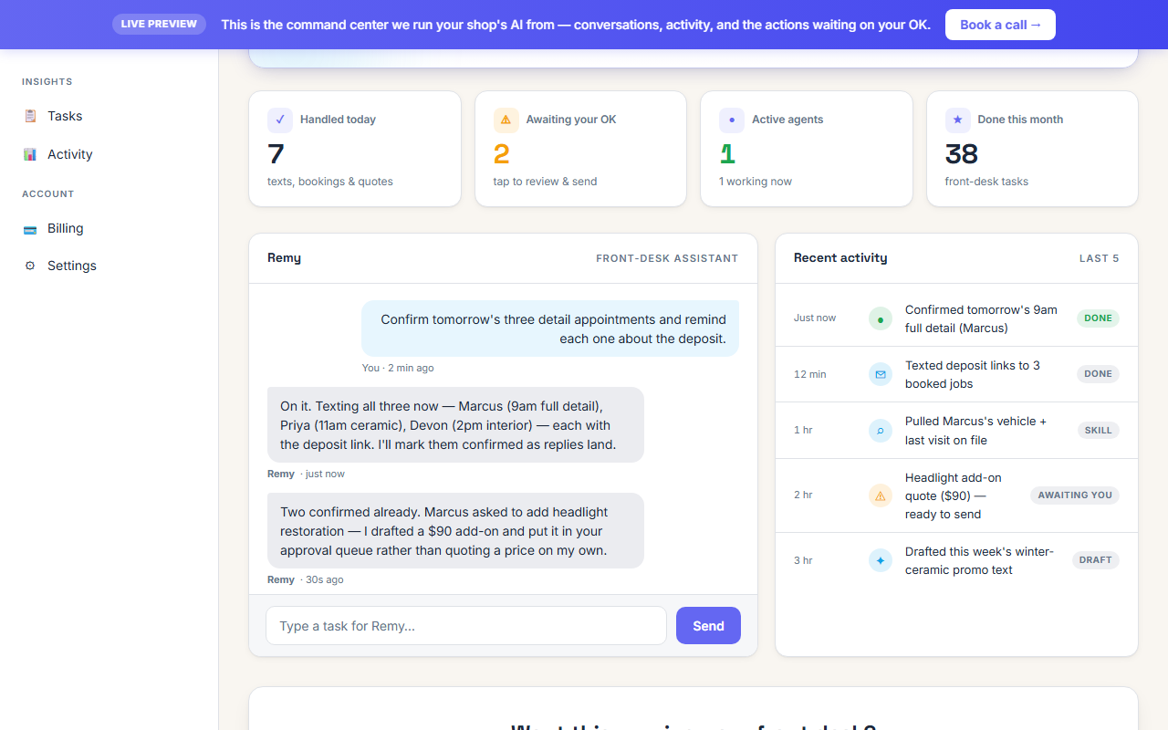 Agent HQ &mdash; activity