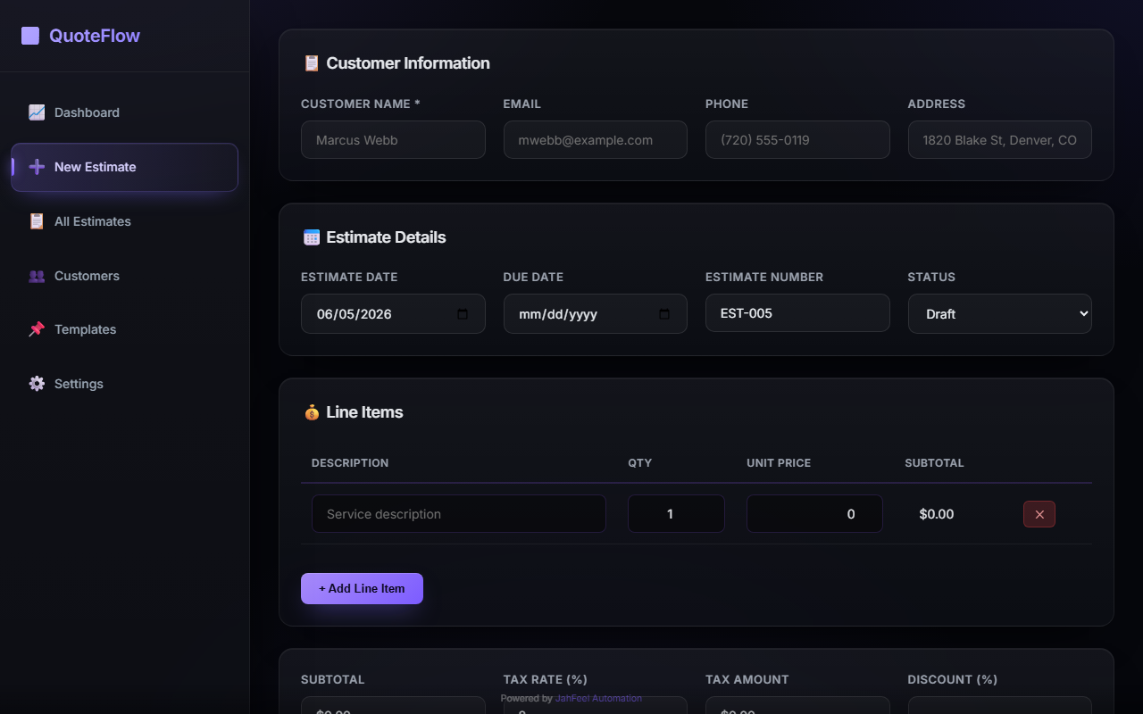 Build a new estimate